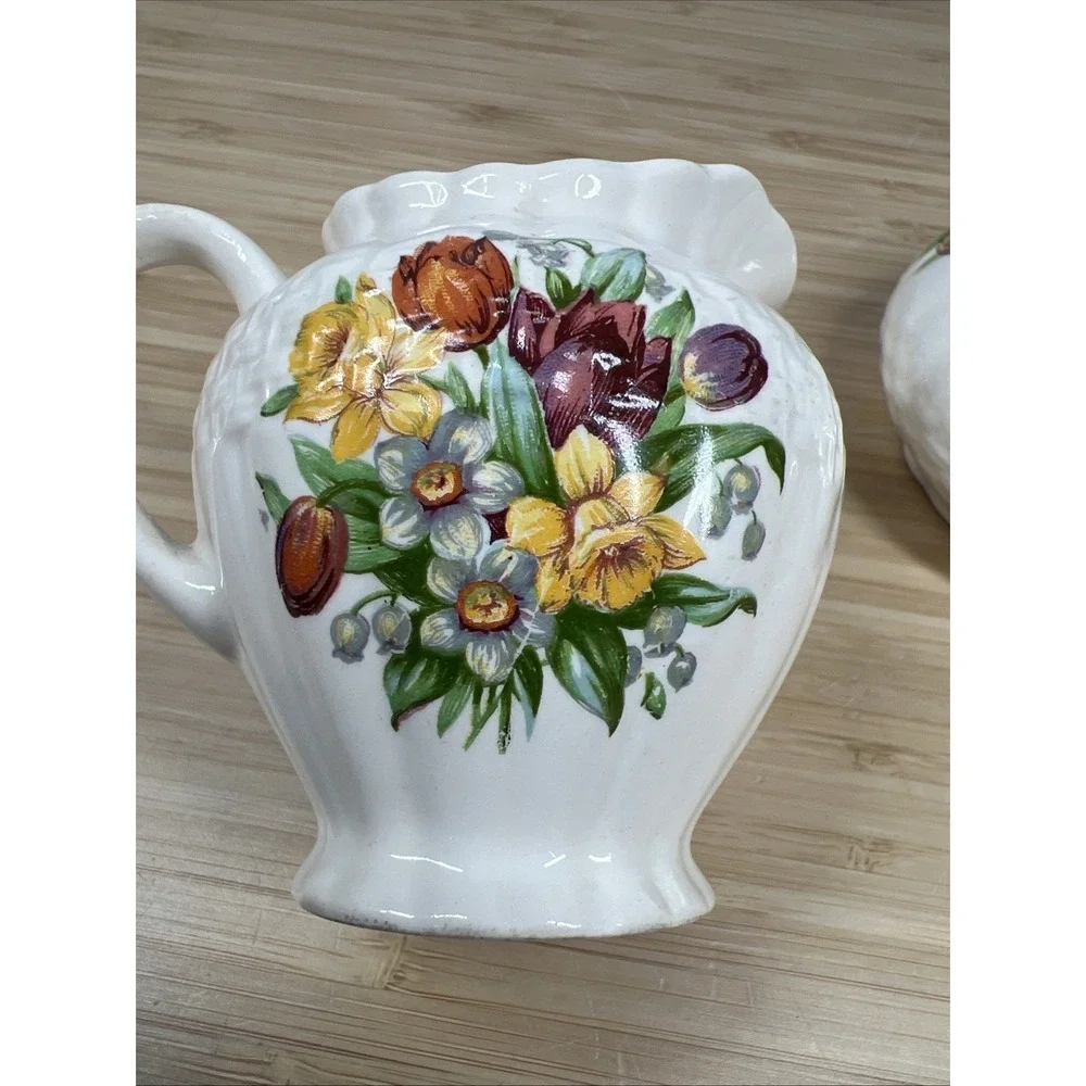 Soho Pottery Ambassador Ware Creamer & Sugar‎ Bowl Set England Vintage
